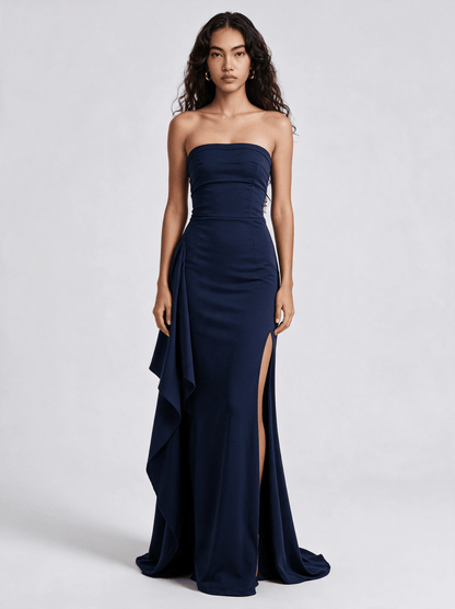 Strapless Split Long Dress - Valmoorie